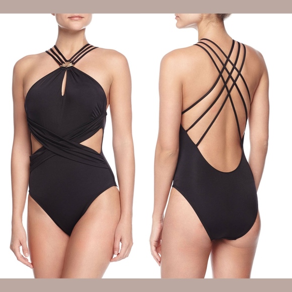 NEW $144 Trina Turk Garden Party Strappy-Back‎ One-Piece Jade Green [SZ 4 ] - Picture 2 of 8